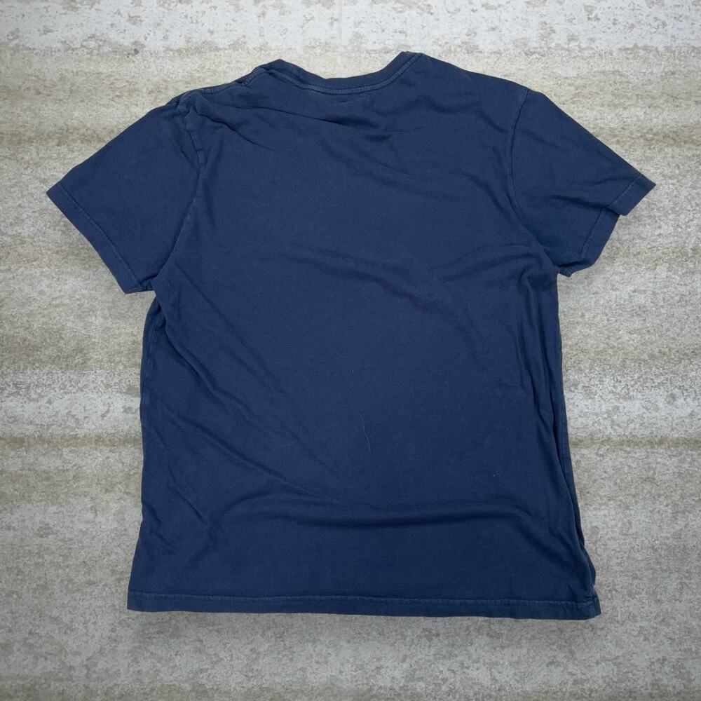 Vintage Y2K Guess Jeans Shirt Mens XL Navy Blue Cotton Short Sleeve Grey - Picture 2 of 4